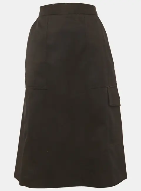 Moncler Black Gabardine Pencil Skirt L