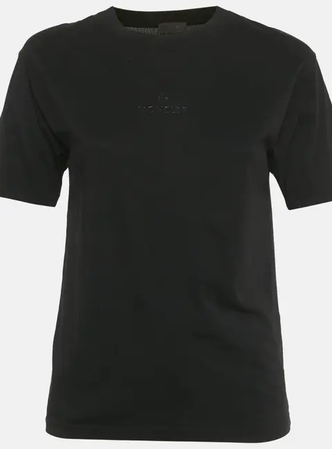 Moncler Black Logo Applique Jersey Crewneck T-Shirt S