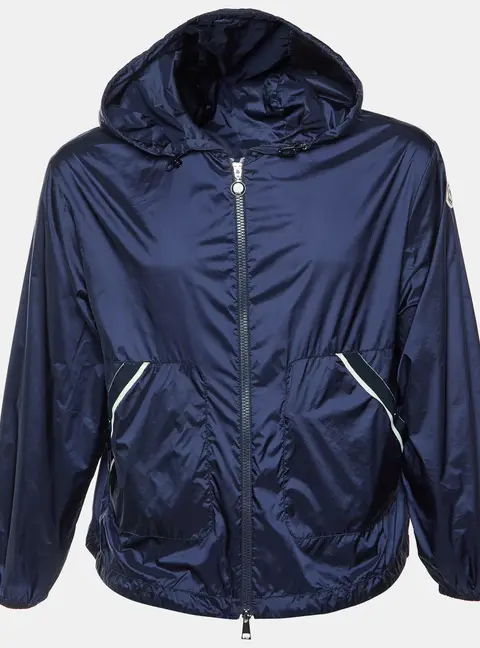 Moncler Navy Blue Nylon Filiria Zip Up Jacket S