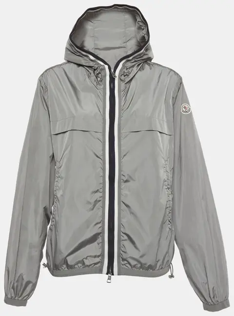 Moncler Grey Nylon Zip Up Windbreaker S