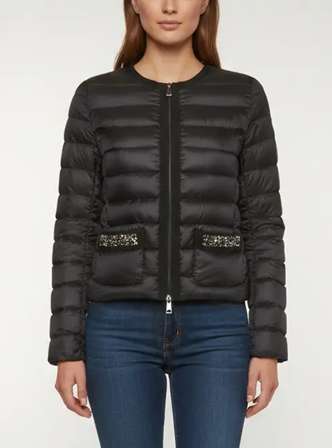 Moncler Black Quilted Nylon Puffer Cristalline Jacket XXS