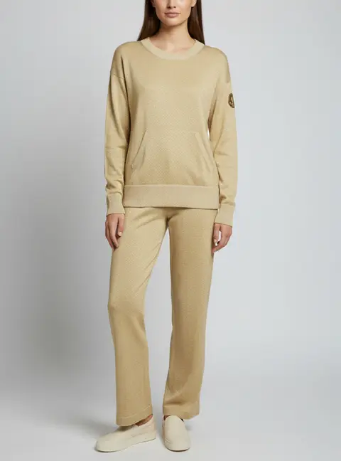 Moncler Gold Lurex Knit Maglia Tricot Girocollo Top and Pant Set M