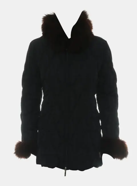 Moncler Vintage Fur Trim Quilted Puffer Jacket
