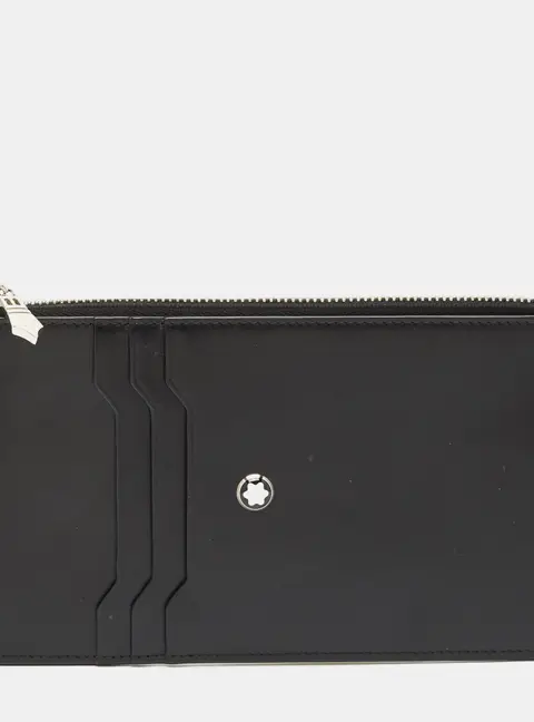 Montblanc Black Leather Meisterstuck Envelope Flat Clutch