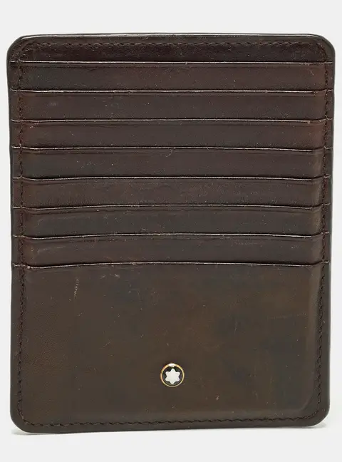 Montblanc 8cc Meisterstuck Brown Leather Zipped Card Case