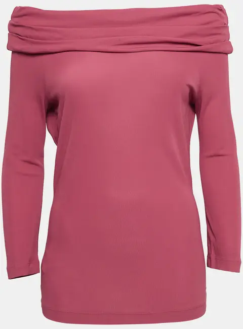 Moschino Cheap and Chic Pink Stretch Knit Off Shoulder Top L