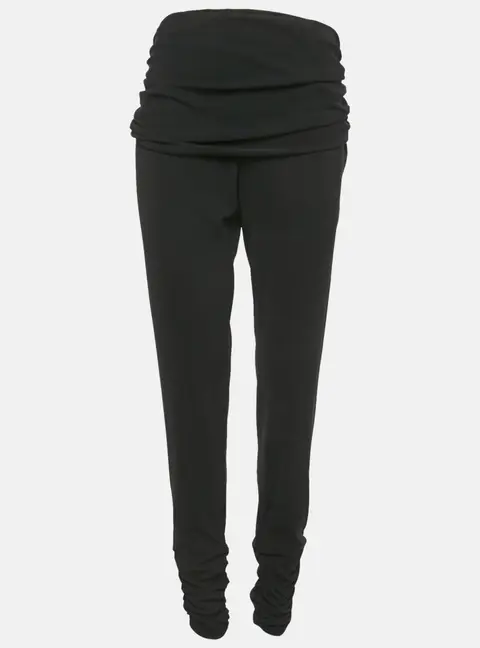 Moschino Cheap and Chic Black Crepe Ruche Detail Trousers XL