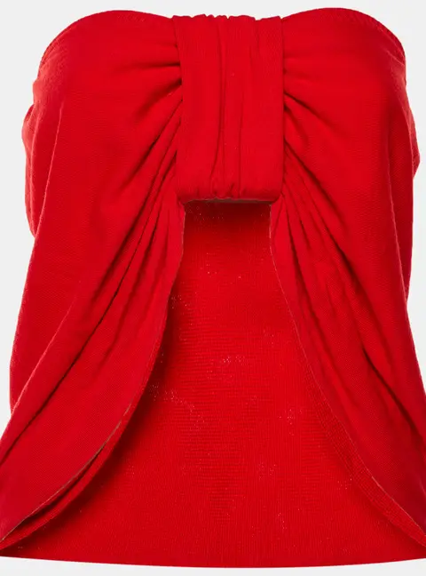 Moschino Cheap and Chic Red Bow Wool Knit Strapless Top M