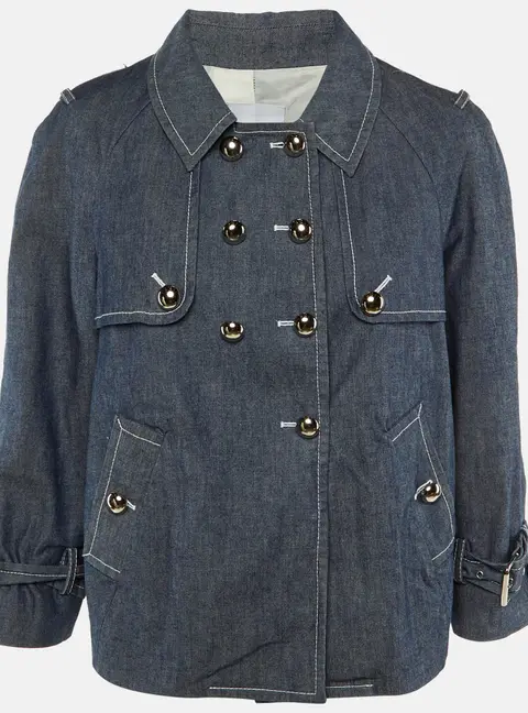 Moschino Cheap and Chic Blue Denim Double Breasted Jacket L