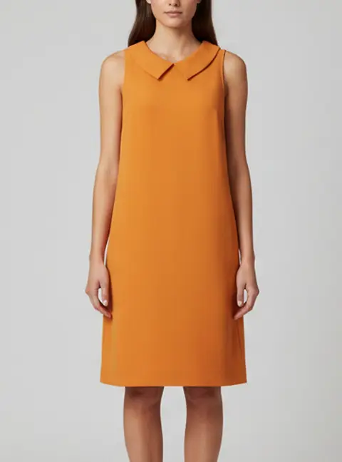 Moschino Cheap and Chic Orange Crepe Peter Pan Collar Short Dress S