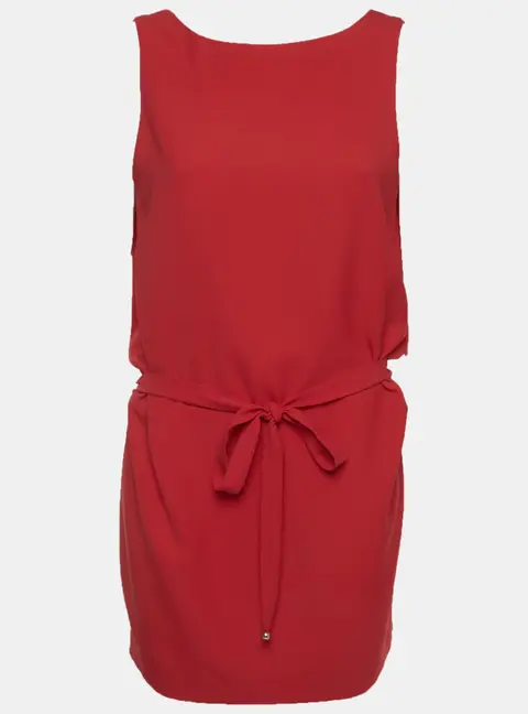 Moschino Cheap and Chic Pink Stretch Crepe Belted Mini Dress M