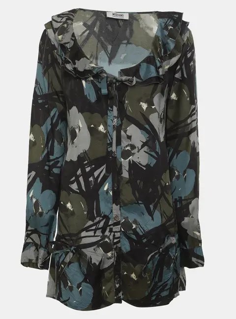 Moschino Cheap and Chic Multicolor Satin Drawstring Tops M