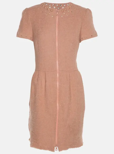 Moschino Cheap and Chic Peach Wool Blend Mini Dress M
