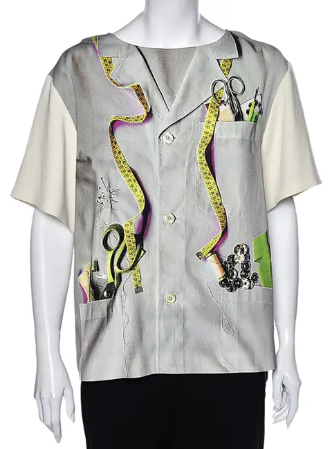 Moschino Cheap and Chic Multicolored Printed Crepe Blouse L