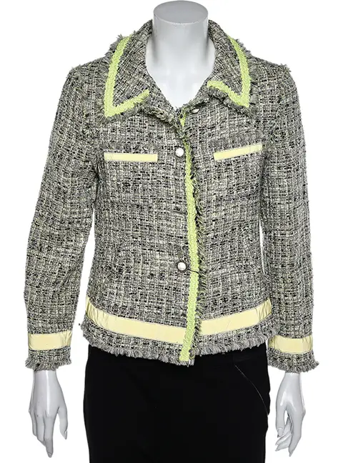 Moschino Cheap and Chic Multicolor Tweed Button Front Jacket L