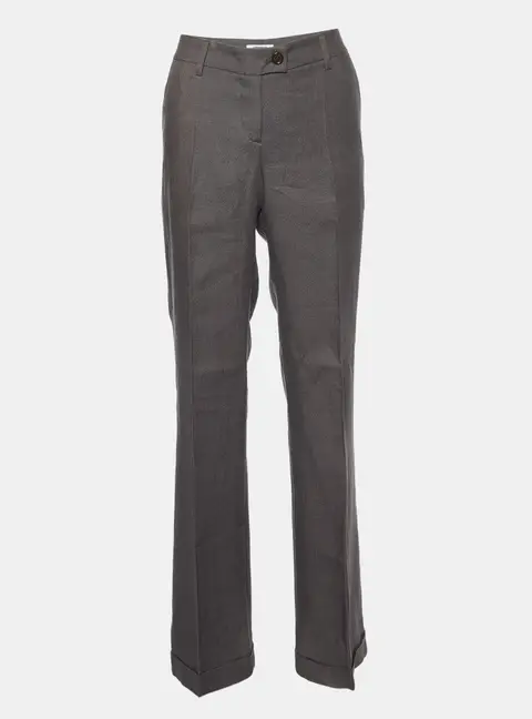 Moschino Cheap and Chic Brown Linen Flared Trousers M
