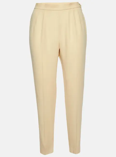 Moschino Couture Light Beige Wool & Silk Tapered Trousers M