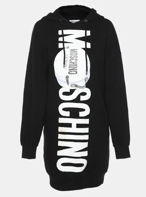 Moschino Couture Black Cotton Logo Printed Sweatshirt S