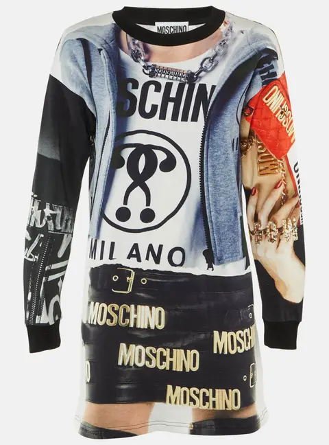Moschino Couture Multicolor Printed Cotton Sweatshirt Mini Dress XS