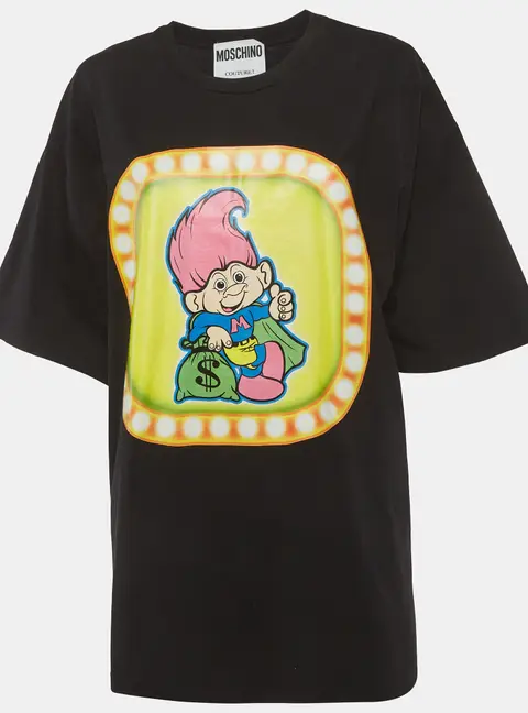 Moschino Couture Black Printed Jersey T-Shirt L
