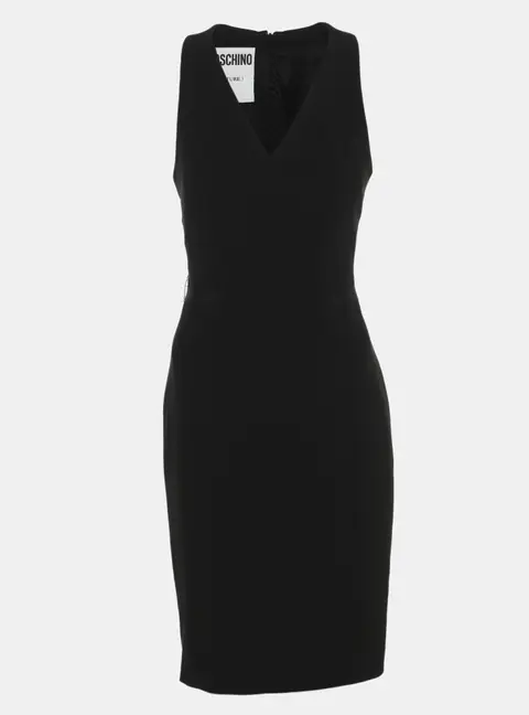 Moschino Couture Black Crepe Sleeveless Short Dress M