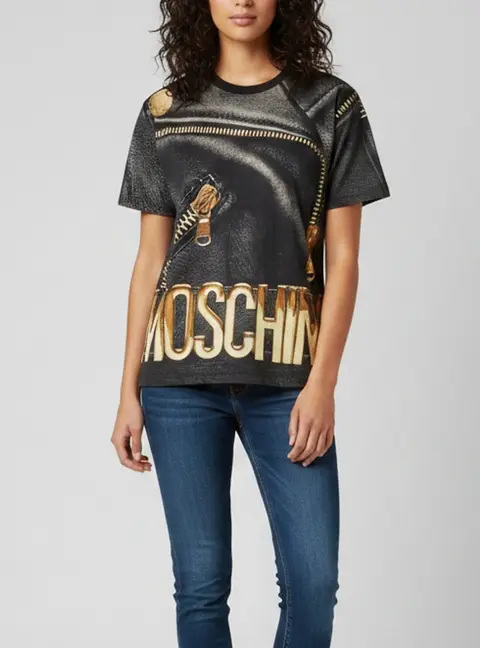 Moschino Couture Black Graphic Print Cotton Jersey Crewneck T-Shirt XS
