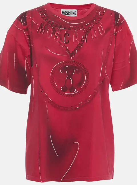 Moschino Pink Printed Jerseys Short Sleeve T-Shirt S