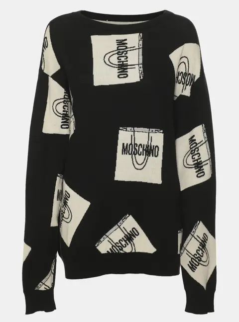 Moschino Couture Black/Light Beige Wool Sweater S