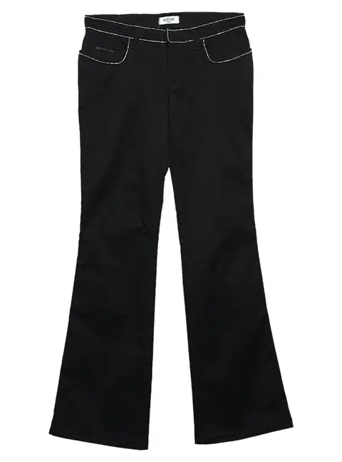Moschino Jeans Black Cotton Embellished Trim Detailed Pants M