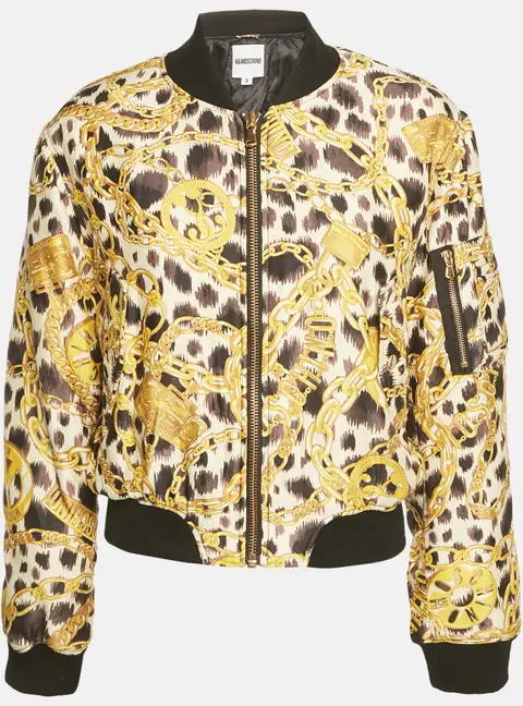 Moschino X H&M Yellow/Black Printed Nylon Zip-Up Jacket S