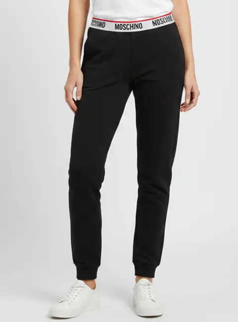 Moschino Underwear Black Logo Tape Jersey Joggers M
