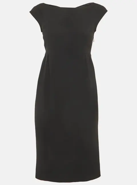 Moschino Black Crepe Bow Cut Out Mini Dress S