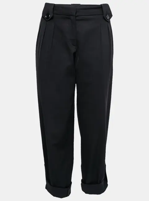 Moschino Black Crepe Cropped Trousers M