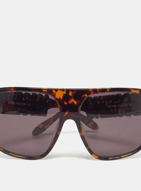 Moschino Tortoise Dark Brown MO771S02 Classic Logo Oversized Sunglasses