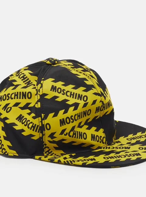 Moschino Black/Yellow Monogram Nylon Baseball Cap S