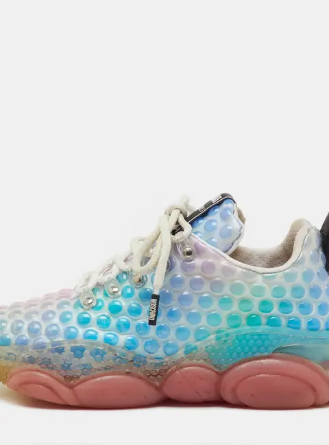 Moschino Multicolor Rubber Double Bubble Lace Up Sneakers Size 37