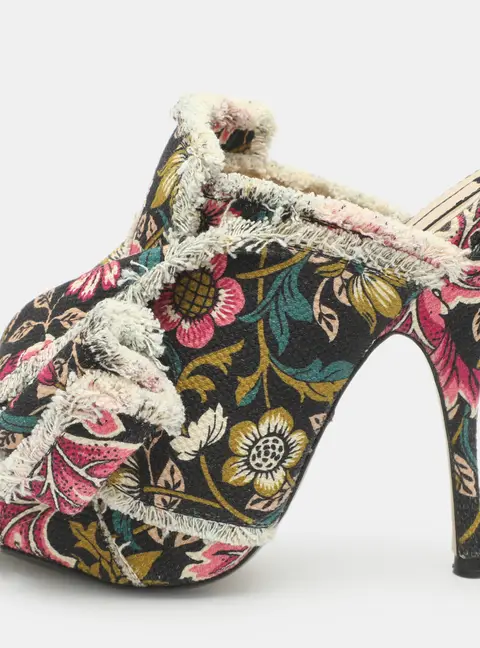 N&deg;21 Raso Knot Size 38.5 Multicolor Canvas Mules