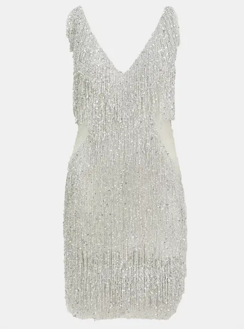 Naeem Khan Gatsby Tassel Embellished Short Dress M