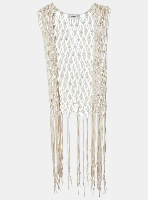 Nanushka Beige Macrame Cover Up Jacket S