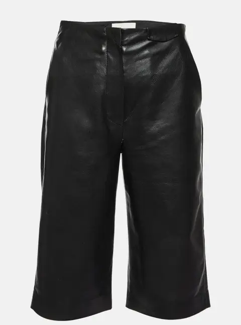 Nanushka Black Faux Leather Culottes XS