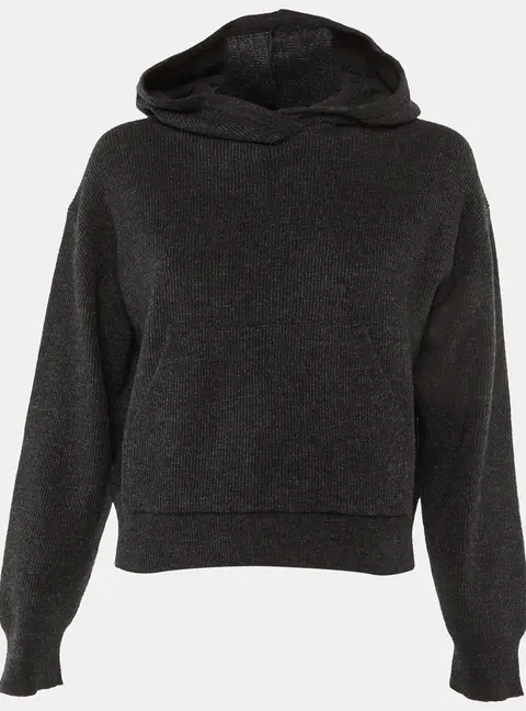 Nanushka Black Wool Blend Hooded Sweater XS