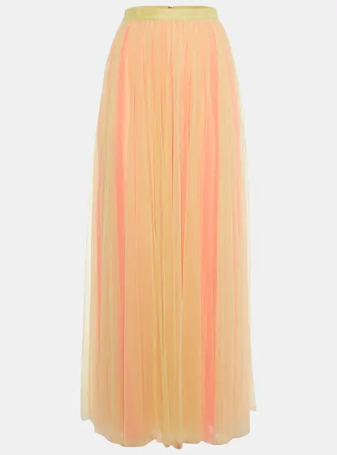 Needle & Thread Yellow/Pink Two Tone Tulle Maxi Skirt S