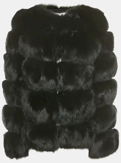 Nellie Studio Black Fox Fur Jacket M