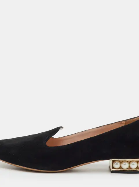 Nicholas Kirkwood Beya Size 37.5 Black Suede Ballet Flats