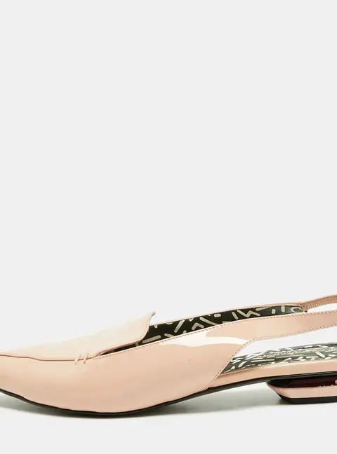 Nicholas Kirkwood Beya Size 39.5 Pink Patent Leather Slingback Flats