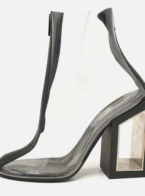 Nicholas Kirkwood Size 39 Black PVC and Rubber Ankle Length Boots
