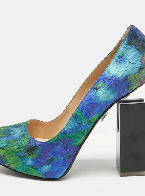 Nicholas Kirkwood Multicolor Textile Block Heel Pumps Size 40