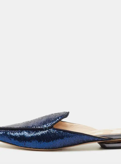 Nicholas Kirkwood Beya Size 38 Blue Sequins Mules