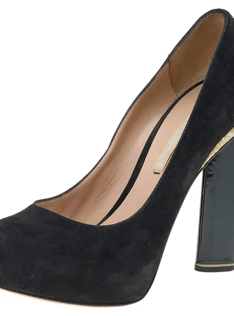 Nicholas Kirkwood Black Suede Platform Pumps Size 37