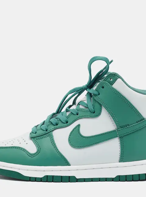Nike Dunk Bicoastal Size 37.5 Green/Grey Leather High Top Sneakers